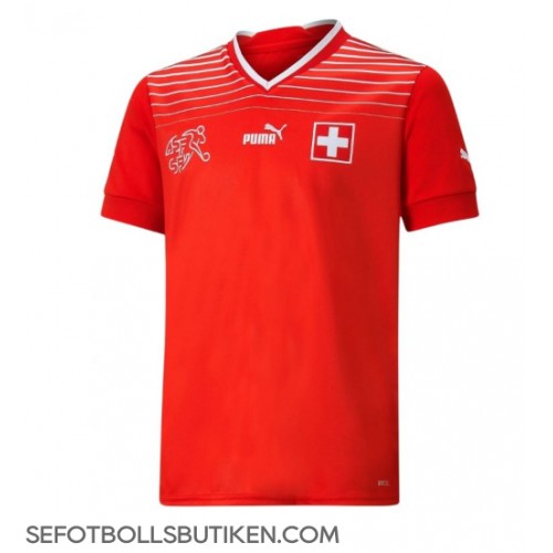 Schweiz Granit Xhaka #10 Replika Hemma matchkläder VM 2022 Korta ärmar